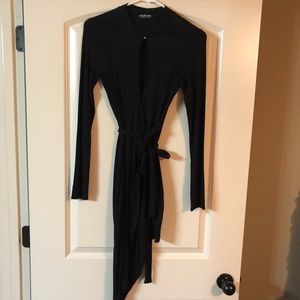 Fashion Nova Key Hole Black Wrap Dress size S